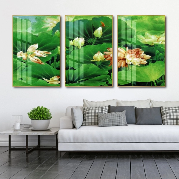 Tranh treo tường hoa sen nở rộ 3