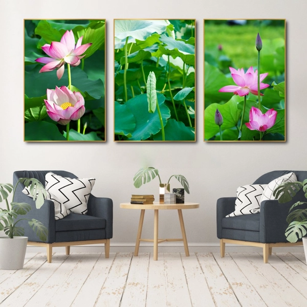 Tranh treo tường những nụ sen hồng