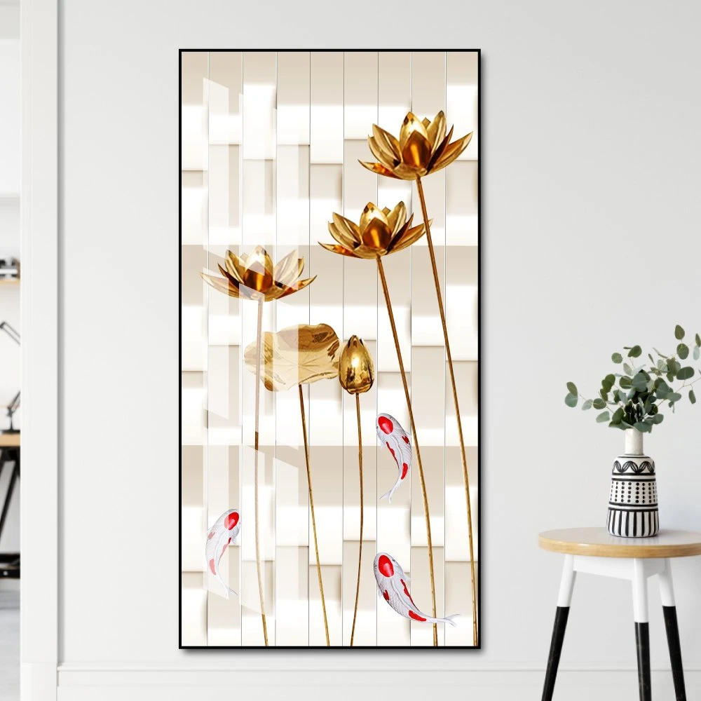 Tranh treo tường sen vàng và cá chép 2
