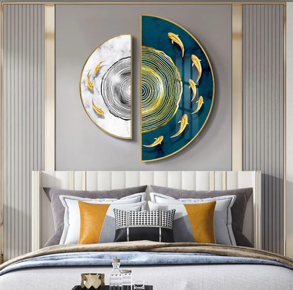 Tranh Bán Nguyệt Cửu Ngư Quần Hội 4