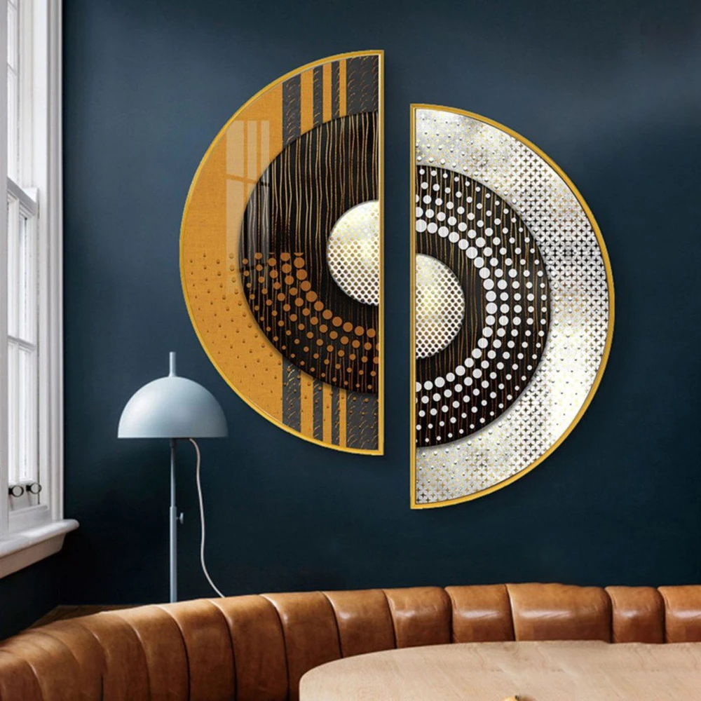 Tranh Bán Nguyệt Chấm Tròn Nghệ Thuật