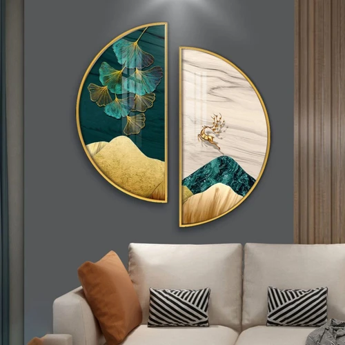 Tranh Bán Nguyệt Hươu Vàng Nghệ Thuật 5