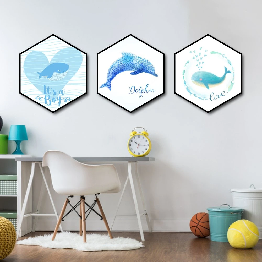 Tranh Treo Tường Cá Heo Xanh