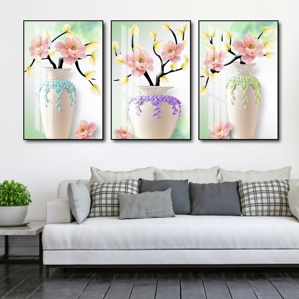 Tranh treo tường lọ hoa mẫu đơn sang trọng (A-083)