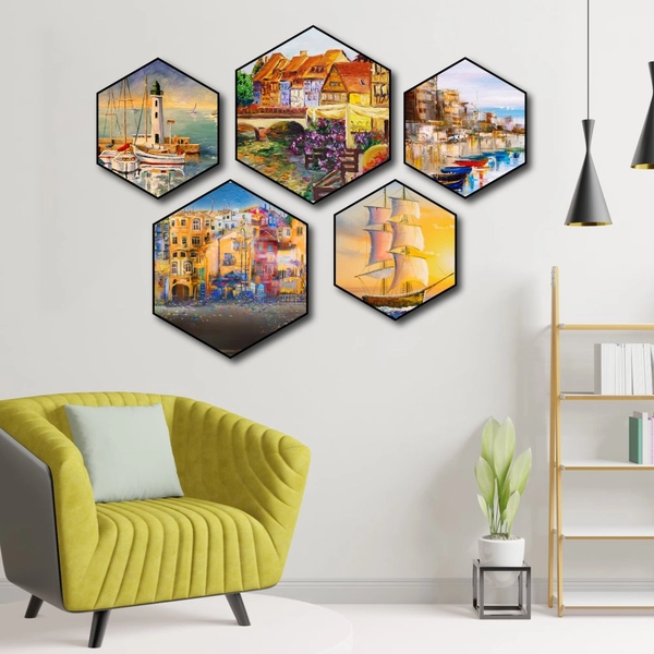 Tranh treo tường thành phố sơn dầu