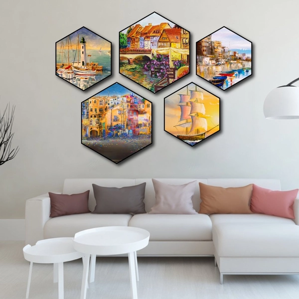 Tranh treo tường thành phố sơn dầu