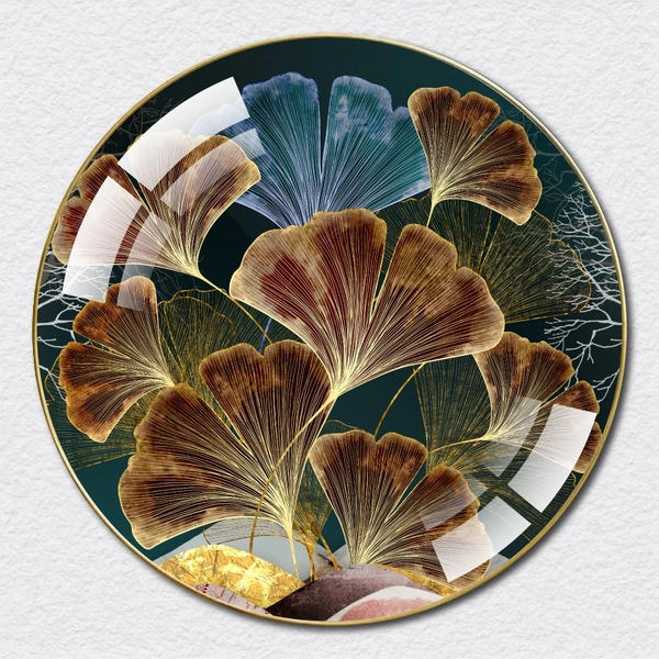 Tranh Tròn Tráng Gương Lá Rẻ Quạt Nghệ Thuật