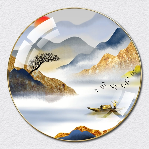 Tranh Tròn Tráng Gương Sơn Thủy Hữu Tình 11