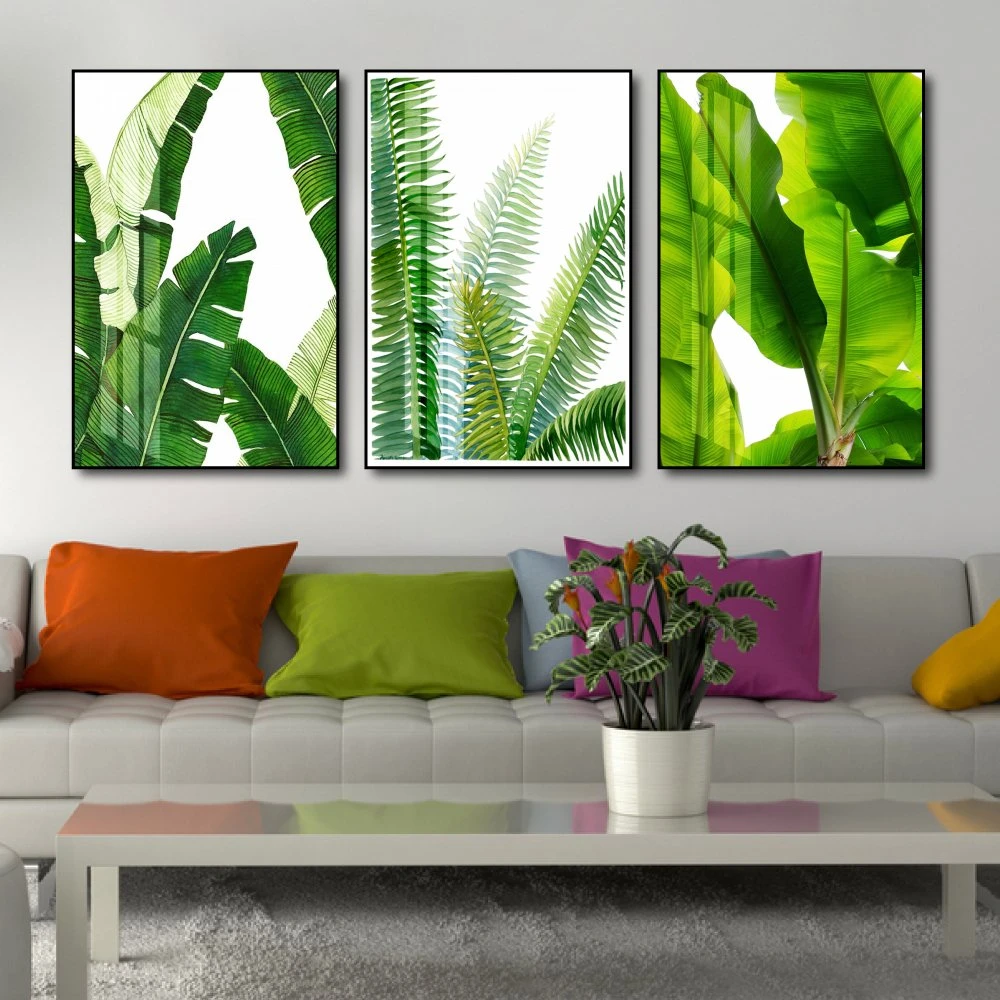 Bộ 3 Tranh Treo Tường 3 Lá Xanh 2