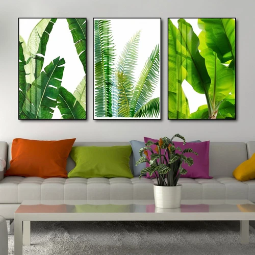 Bộ 3 Tranh Treo Tường 3 Lá Xanh 2