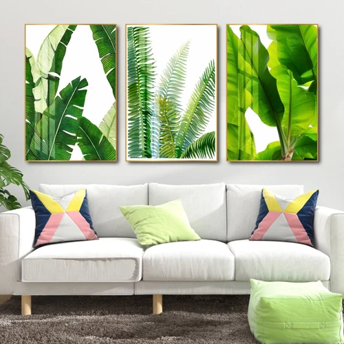 Bộ 3 Tranh Treo Tường 3 Lá Xanh 2