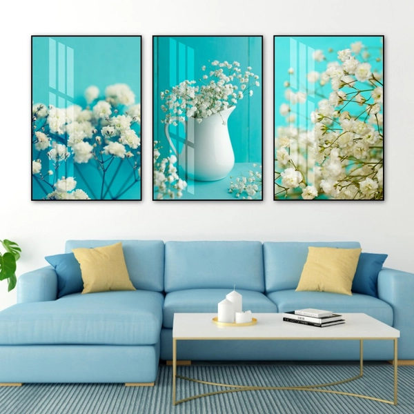 Tranh treo tường hoa baby trắng