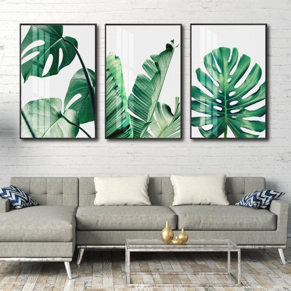 Tranh treo tường lá xanh 10