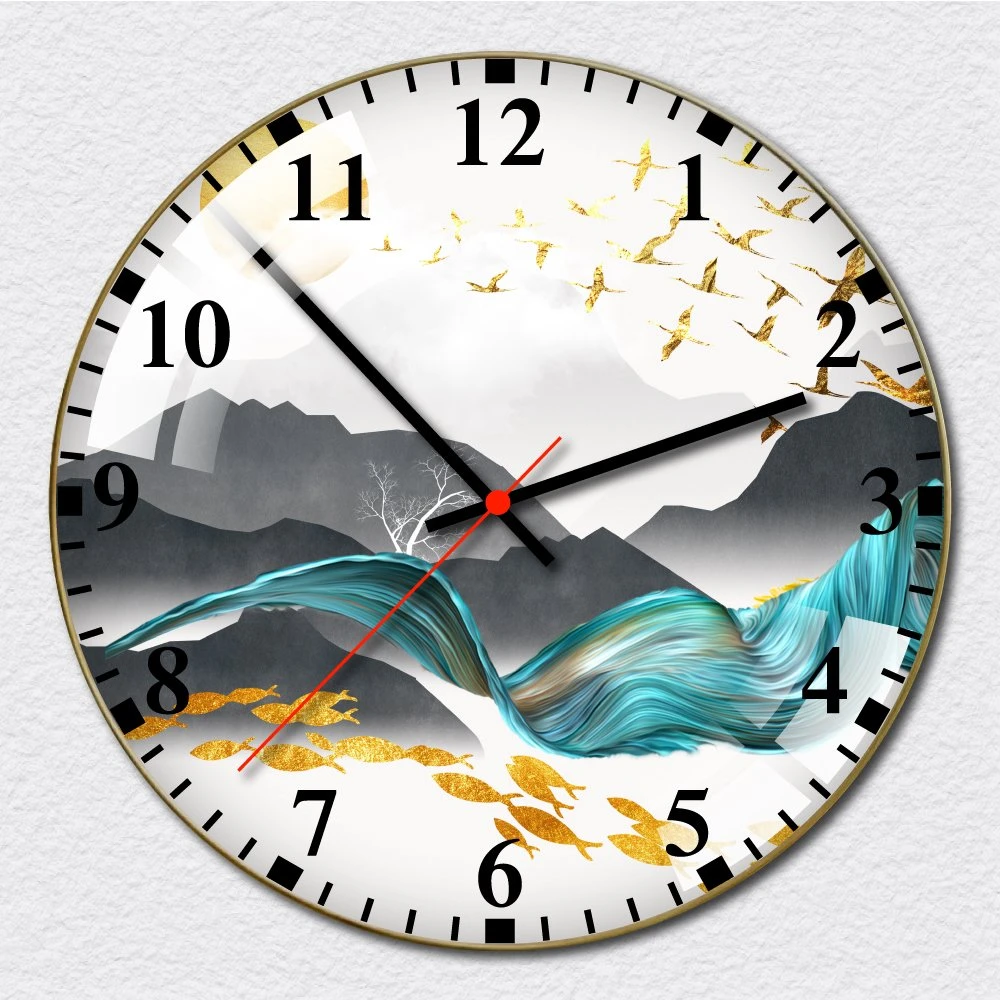 Đồng Hồ Vintage Cá Vàng Và Chim Hạc Nghệ Thuật