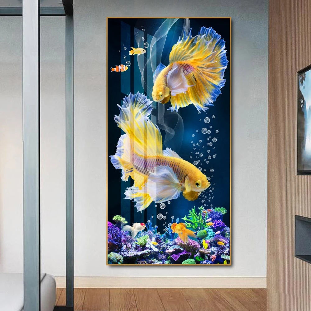 Tranh treo tường song ngư nghệ thuật