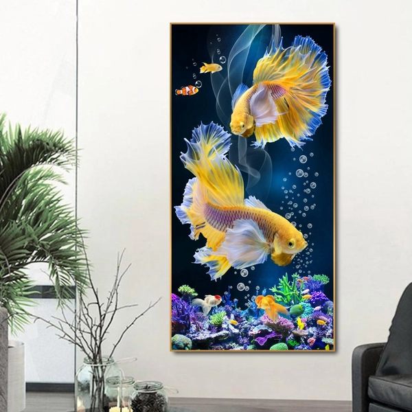 Tranh treo tường song ngư nghệ thuật