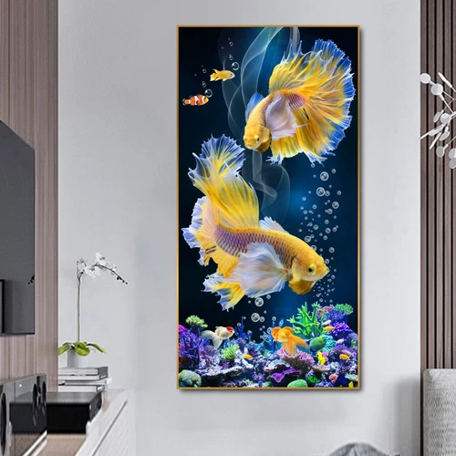 Tranh treo tường song ngư nghệ thuật