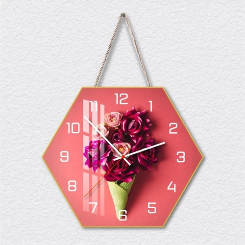 Tranh Đồng Hồ Hoa Hồng Rực Rỡ