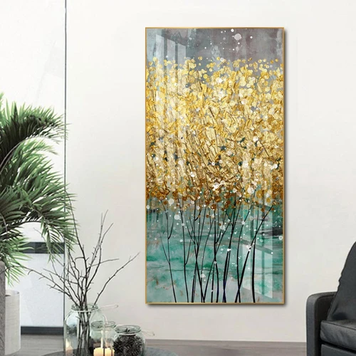 Tranh treo tường lá vàng kim