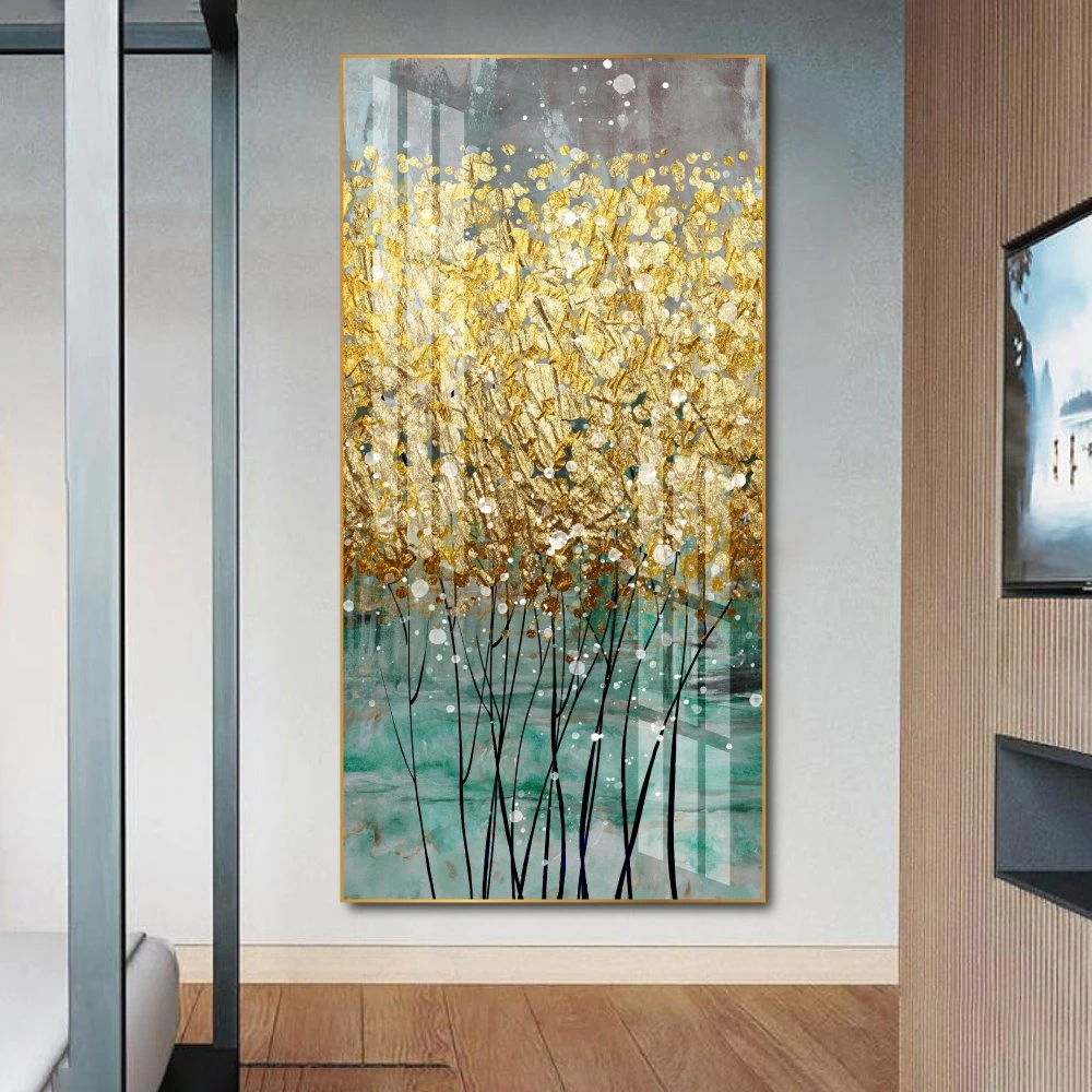 Tranh treo tường lá vàng kim
