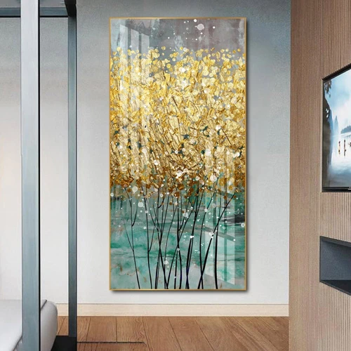 Tranh treo tường lá vàng kim