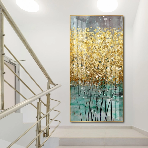 Tranh treo tường lá vàng kim