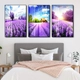 Tranh treo tường phong cảnh cánh đồng sắc tím