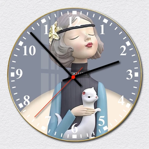 Đồng Hồ Vintage Cô Bé Và Chú Chồn Trắng