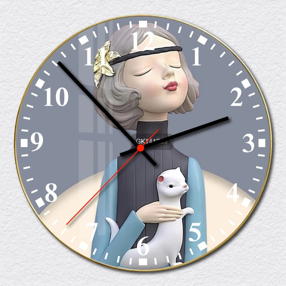 Đồng Hồ Vintage Cô Bé Và Chú Chồn Trắng