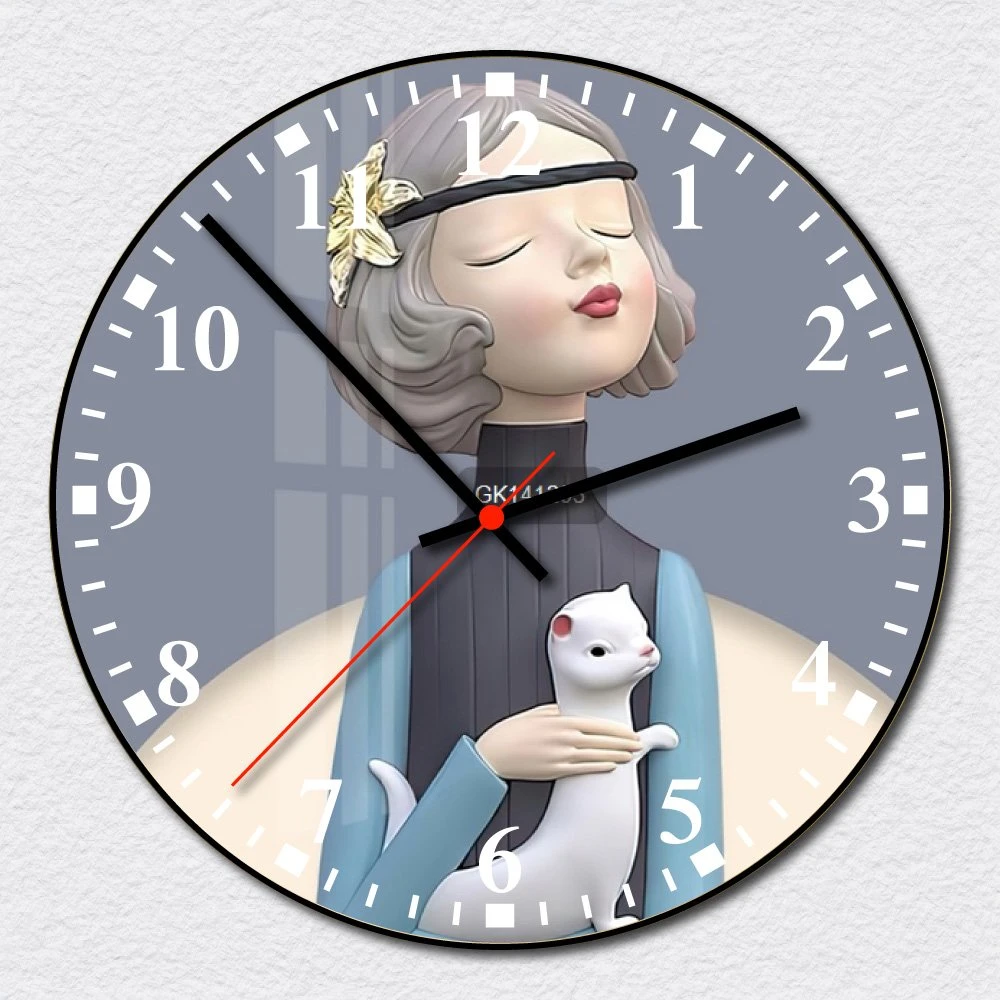 Đồng Hồ Vintage Cô Bé Và Chú Chồn Trắng