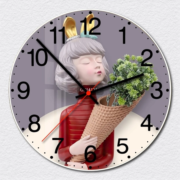 Đồng Hồ Vintage Cô Gái Thỏ Và Hoa