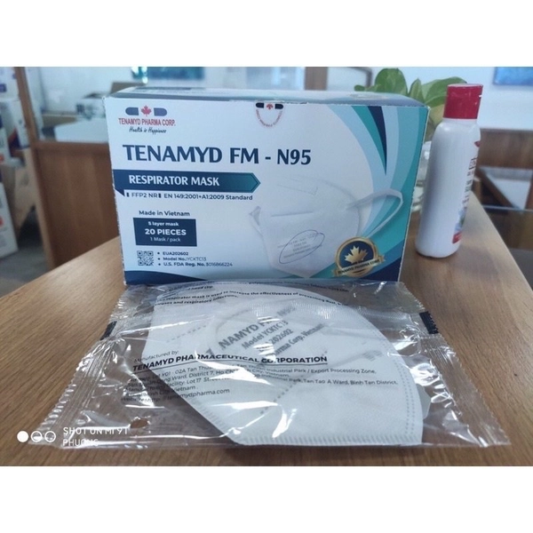 Khẩu trang y tế kháng khuẩn TENAMYD FM N95 cao cấp hộp 20 cái