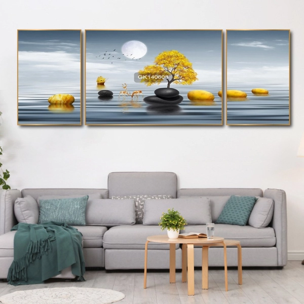 Tranh Treo Tường Hươu Và Cây Vàng Nghệ Thuật