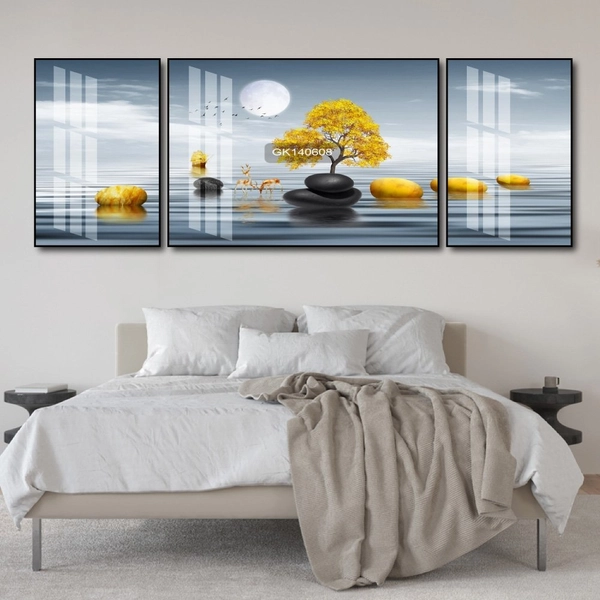 Tranh Treo Tường Hươu Và Cây Vàng Nghệ Thuật