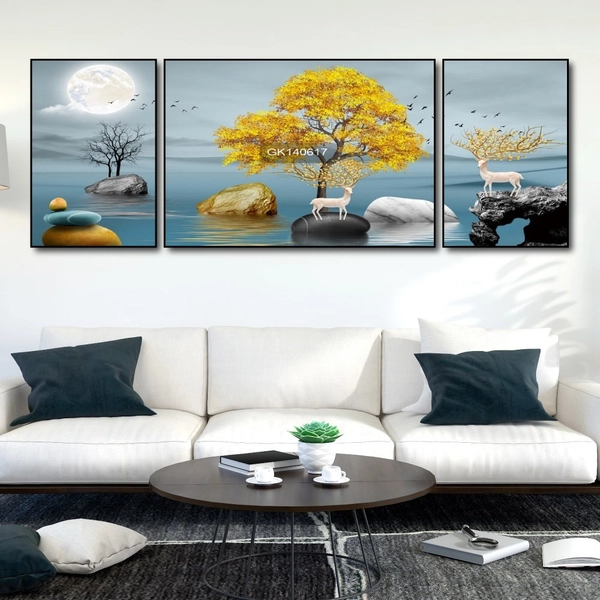 Tranh Treo Tường Hươu Và Cây Vàng Nghệ Thuật