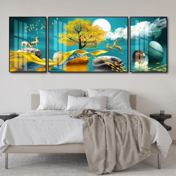 Tranh Treo Tường Hươu Và Cây Vàng Nghệ Thuật