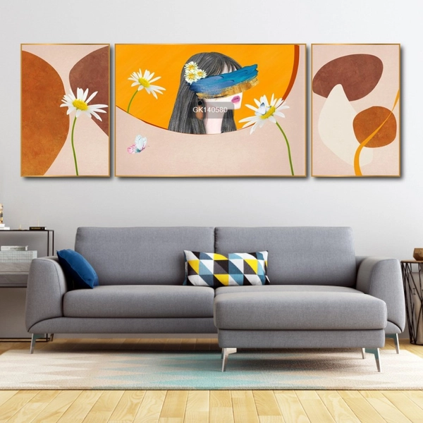 Tranh Treo Tường Nghệ Thuật Cô Gái Và Hoa