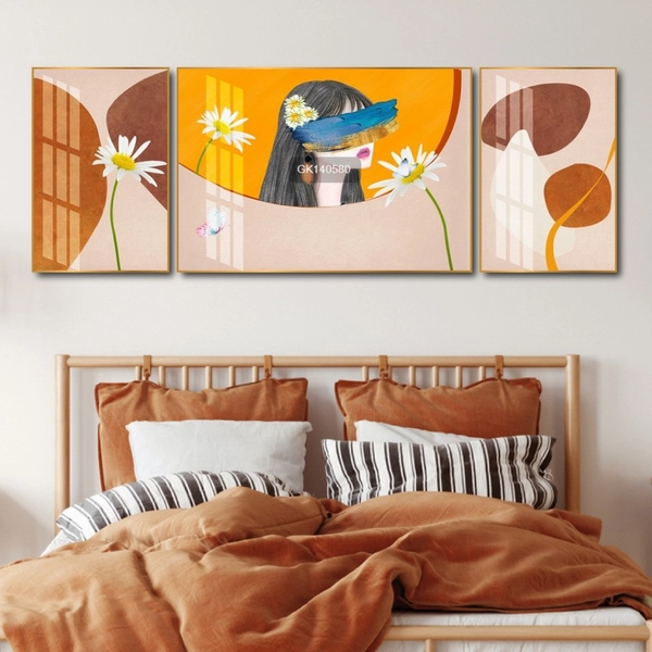 Tranh Treo Tường Nghệ Thuật Cô Gái Và Hoa