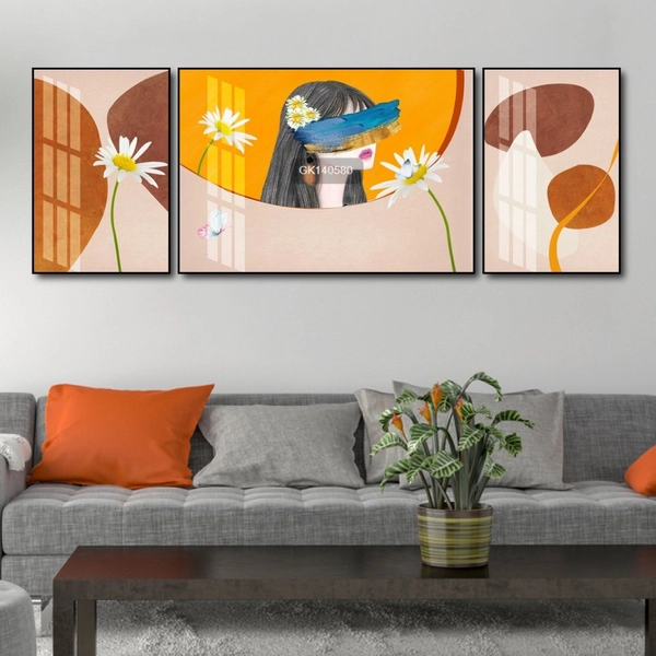 Tranh Treo Tường Nghệ Thuật Cô Gái Và Hoa