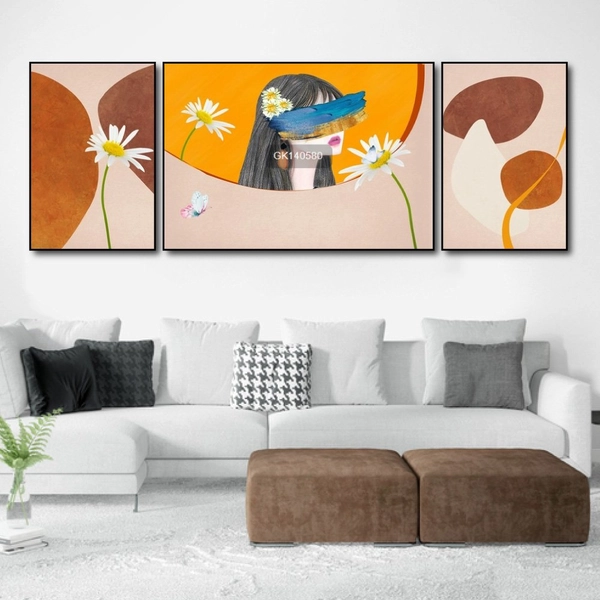 Tranh Treo Tường Nghệ Thuật Cô Gái Và Hoa