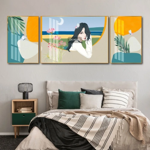 Tranh Treo Tường Nghệ Thuật Thiếu Nữ Bên Hoa