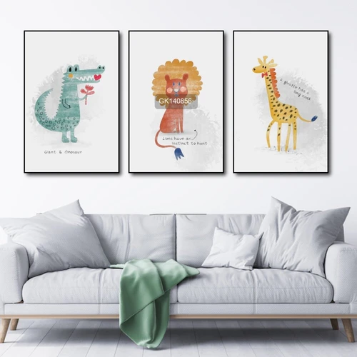 Tranh Treo Tường Cá Sấu Sư Tử Và Hươu