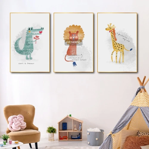 Tranh Treo Tường Cá Sấu Sư Tử Và Hươu