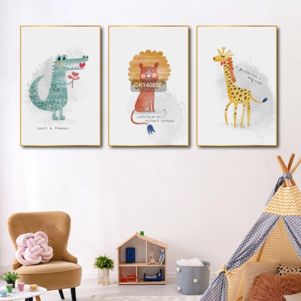 Tranh Treo Tường Cá Sấu Sư Tử Và Hươu
