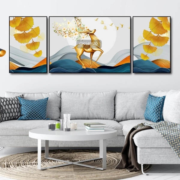 Tranh Treo Tường Hươu Hoa Nghệ Thuật