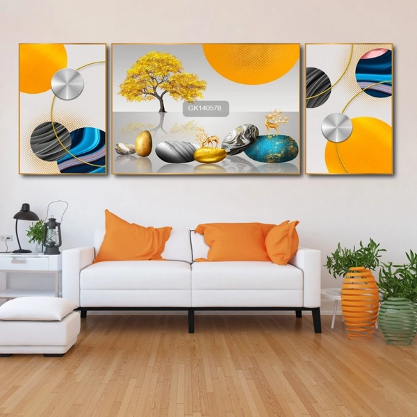 Tranh Treo Tường Hươu Và Cây Vàng Nghệ Thuật