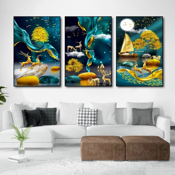 Tranh Treo Tường Hươu Vàng Nghệ Thuật