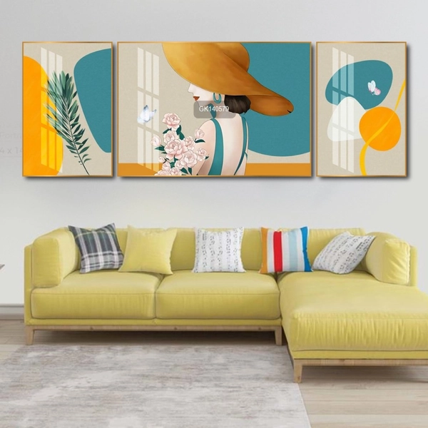 Tranh Treo Tường Nghệ Thuật Cô Gái Và Hoa