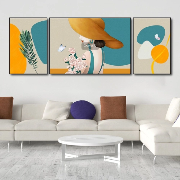 Tranh Treo Tường Nghệ Thuật Cô Gái Và Hoa