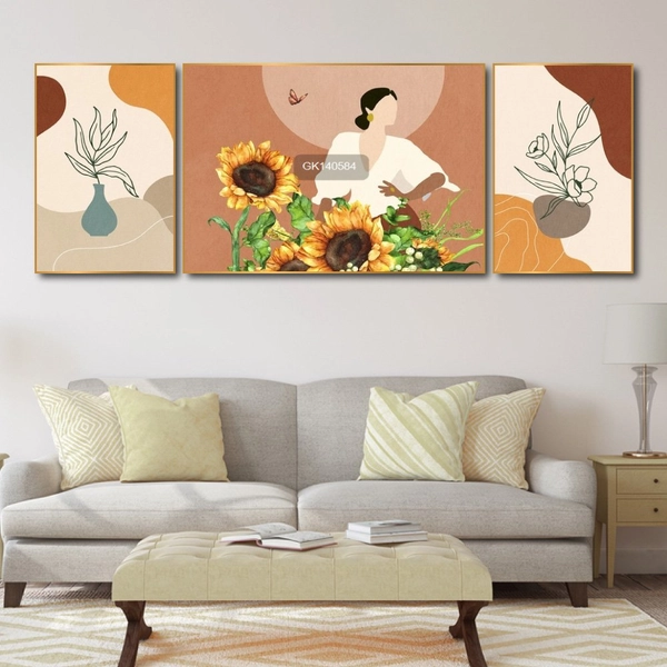 Tranh Treo Tường Nghệ Thuật Cô Gái Và Hoa